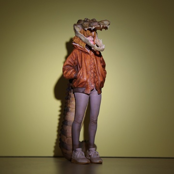 CROCOGIRL, Original Character, Individual sculptor, Garage Kit