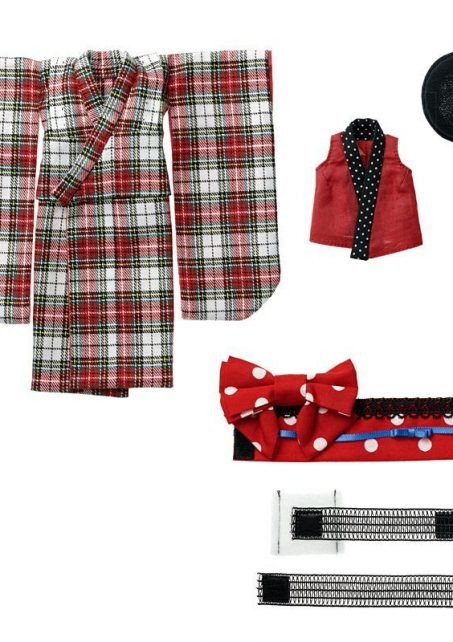 Ruruko Tartan Check Furisode Set, Petworks, Accessories, 4571239253292