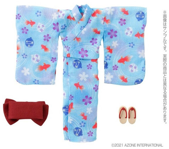 Yukata Set -Goldfish And Water Balloons- (Light Blue), Azone, Accessories, 1/12, 4573199924458