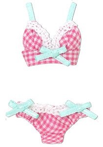 Gingham Check Brassiere & Shorts Set (Pink), Azone, Accessories, 1/12, 4573199836454