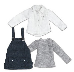 Salopette Casual Dress Set (Navy x White), Azone, Accessories, 1/12, 4560120201382