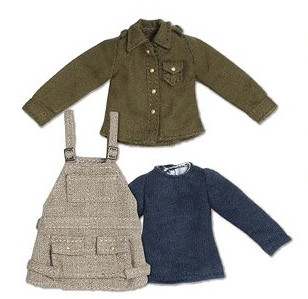 Salopette Casual Dress Set (Beige x Khaki), Azone, Accessories, 1/12, 4560120201375