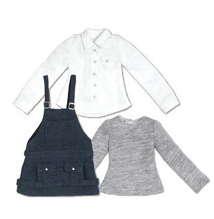 Salopette Casual Dress Set (Navy x White), Azone, Accessories, 1/6, 4560120201559