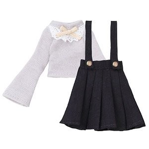 Knit & Strap Skirt Set (Gray x Charcoal), Azone, Accessories, 1/12, 4582119986872