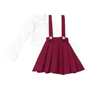 Knit & Strap Skirt Set (Cream x Red), Azone, Accessories, 1/12, 4582119986865