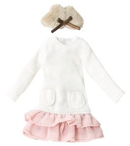 Tippet & Knit Chiffon One-piece Set (Off White x Pink), Azone, Accessories, 1/12, 4582119986933