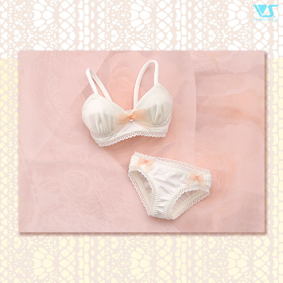Ribbon Bra & Panties Set (White / Pink Ribbon) (Pink), Volks, Accessories, 1/3, 4518992410432