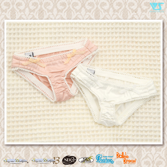 Elegant Satin Panties Set (White / Pink), Volks, Accessories, 1/3