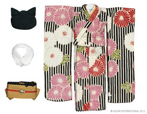 Modern Animal Kimono Set (Black x Black Cat), Azone, Accessories, 1/6, 4582119982518
