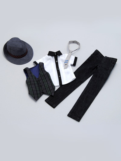Borsalino Plaid Vest Set, Volks, Accessories