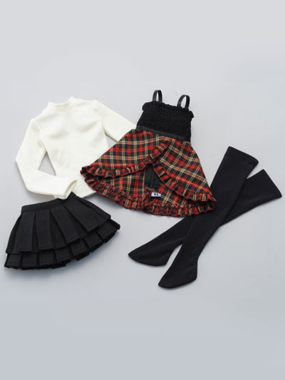 Layered Tartan Dress Set, Volks, Accessories, 1/3