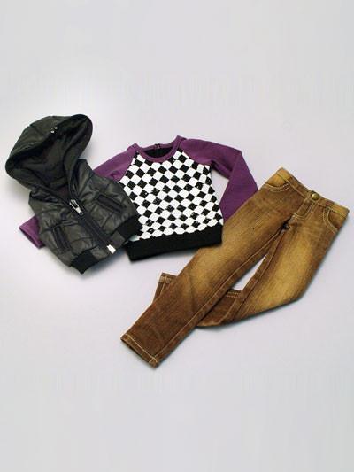 Checked Shirt & Down Vest Set, Volks, Accessories, 1/4