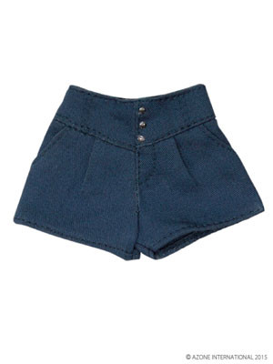3 Buttoned Culottes (Blue), Azone, Accessories, 1/6, 4582119980375