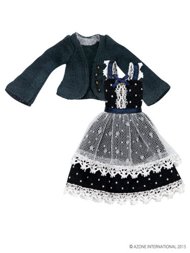 Shabondama Apron Dress (Navy × Navy), Azone, Accessories, 1/12, 4580116049804