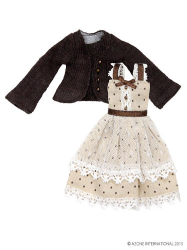 Shabondama Apron Dress (Brown × Beige), Azone, Accessories, 1/12, 4580116049781