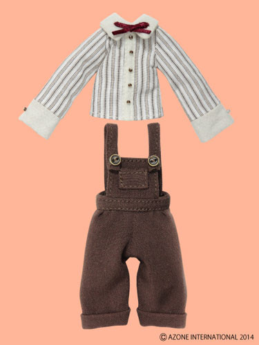 Blouse & Salopet Pants (Brown Stripe x Brown), Azone, Accessories, 1/12