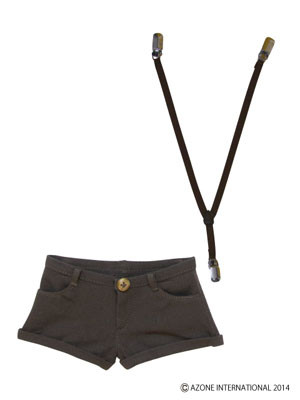 AZO2 Short Pants With Suspender (Brown), Azone, Accessories, 1/3