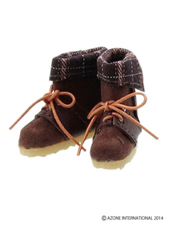 Suede Short Boots (Dark Brown Checkered), Azone, Accessories, 1/6