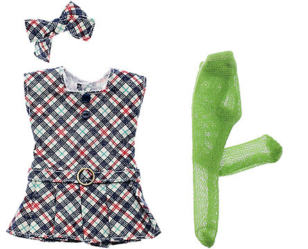 Retro Check Dress Set, Pb'-factory, Petworks, Accessories