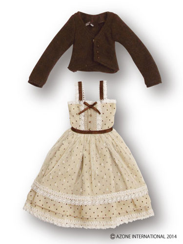 Komorebimori No Oyofukuya-san Shabondama Apron One-piece Dress Set (Brown x Beige), Azone, Accessories, 1/6, 4580116045820
