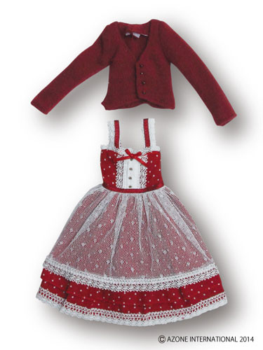 Komorebimori No Oyofukuya-san Shabondama Apron One-piece Dress Set (Bordeaux x Bordeaux), Azone, Accessories, 1/6, 4580116045813