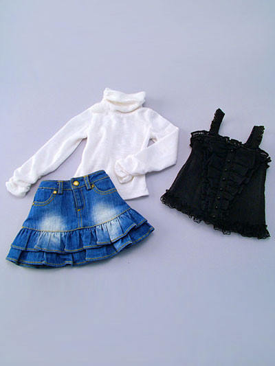 Layered Camisole And Denim Set, Volks, Accessories, 1/3