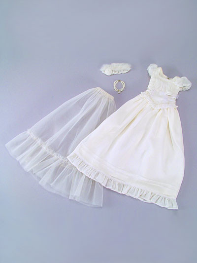 White Frilled-Hem Dress Set, Volks, Accessories, 1/3