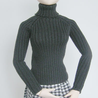 60cm Rib Turtleneck (Black), Obitsu Plastic Manufacturing, Accessories, 1/3, 4980723036790
