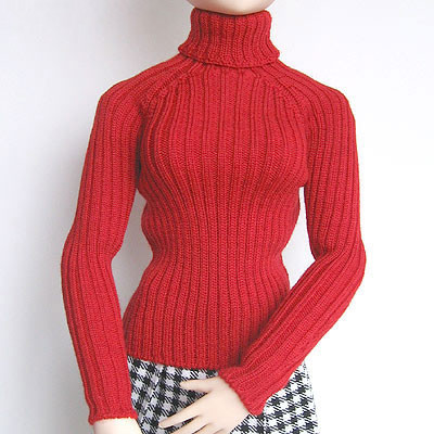60cm Rib Turtleneck (Red), Obitsu Plastic Manufacturing, Accessories, 1/3, 4980723036783