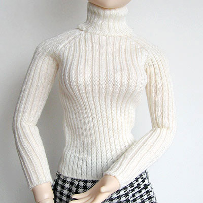 60cm Rib Turtleneck (White), Obitsu Plastic Manufacturing, Accessories, 1/3, 4980723036769