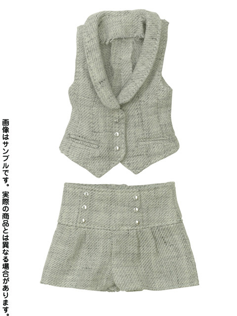 Fanny Fanny Vest & Short Pants Set (Light Grey), Azone, Accessories, 1/6, 4571117003537