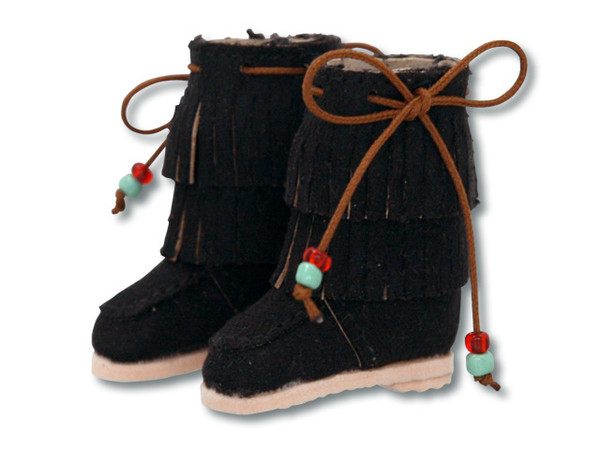 Fringe Suede Boots (Black), Azone, Accessories, 1/6, 4571116994300
