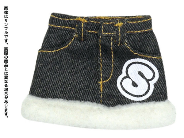 Snotty Cat Mini Denim Skirt With Boa (Black), Azone, Accessories, 1/6