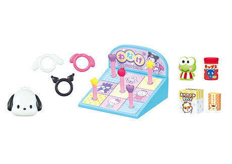 Badtz-Maru, Chococat, Cinnamoroll, Corocorokuririn, Hasunoue Keroppi, Hello Kitty, Kuromi, Minna no Tabo, My Melody, Pochacco, Pompompurin, Sanrio Characters, Re-Ment, Trading