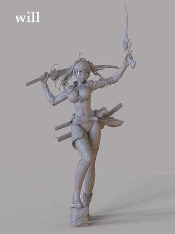 Saber GO/ Miyamoto Musashi, Fate/Grand Order, Individual sculptor, Garage Kit, 1/7