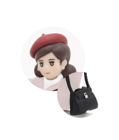 Fuchiko (Beret-bou (Enji) & Shoulder Bag (Black)), Cup No Fuchiko, Kitan Club, Trading