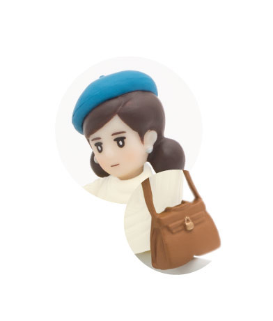Fuchiko (Beret-bou (Blue) & Shoulder Bag (Brown)), Cup No Fuchiko, Kitan Club, Trading