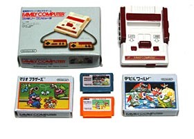 Nintendo Famicom &amp; Cassette in Box Set [197870], Devil World, Mario Bros., Banpresto, Trading