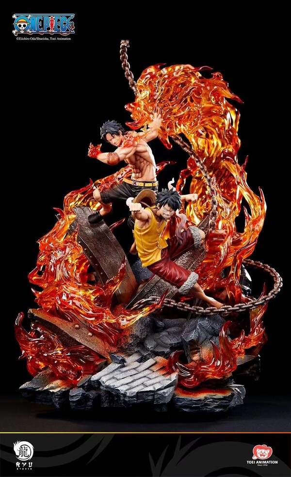 Monkey D. Luffy, Portgas D. Ace, One Piece, Ryu Studio, Pre-Painted, 1/6