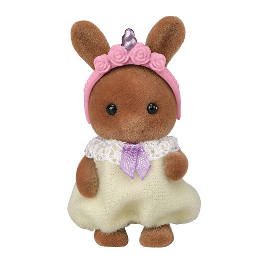 Brown Rabbit Baby And Unicorn Headband, Sylvanian Families, Epoch, Trading