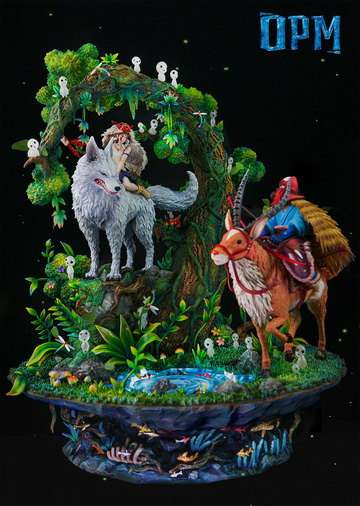 Ashitaka, Kodama, Moro, San, Yakul (Hayao Miyazaki Series 004 Princess Mononoke), Princess Mononoke, Individual Sculptor, Pre-Painted