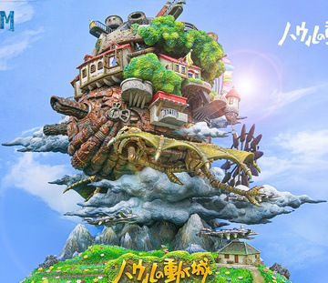 Calcifer, Heen, Howl, Markl, Sophie Hatter, Witch Of The Waste (Anniversary Edition Howl's Moving Castle Flying), Howl's Moving Castle, Individual Sculptor, Pre-Painted
