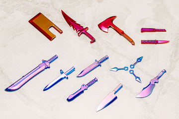 M.S.G Modeling Support Goods Weapon Unit [23419] (34EX Knife Set Special Edition POLARIZATION RED & BLUE), Kotobukiya, Model Kit