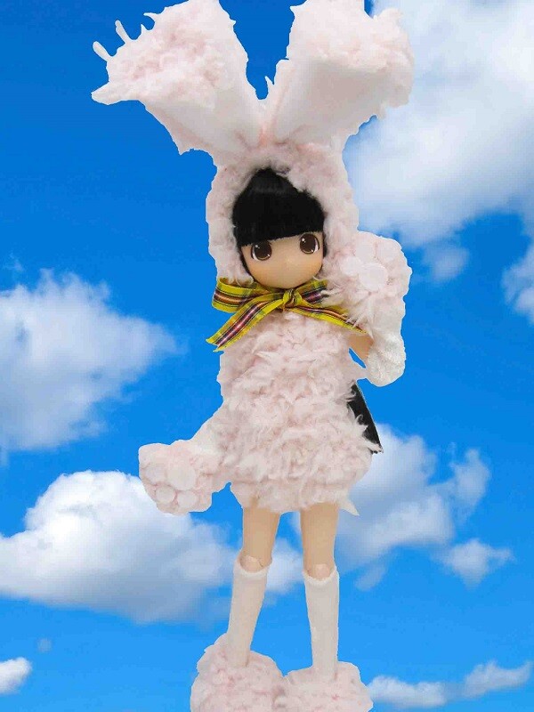 Moko-chan [238229] (Rabbit Costume Poppin Color, Pink (Black Hair)), Mama Chapp Toy, Obitsu Plastic Manufacturing, Action/Dolls, 1/6