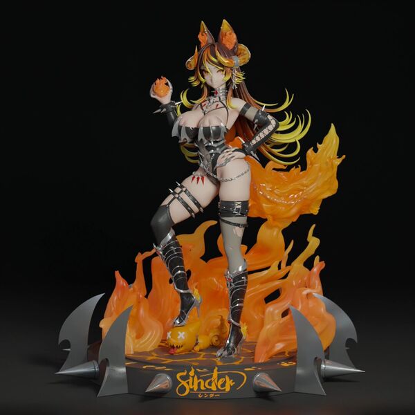 Pyro Pup, Sinder, Sinder, Novel Horizons, Pre-Painted, 1/7