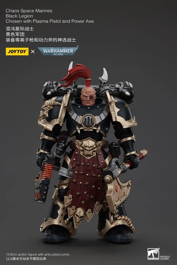 Black Legion Chosen (Chaos Space Marines Black Legion Chosen with Plasma Pistol and Power Axe), 000, Warhammer 40, Unknown, Action/Dolls, 1/18