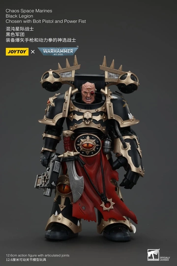 Black Legion Chosen (Chaos Space Marines Black Legion Chosen with Bolt Pistol and Power Fist), 000, Warhammer 40, Unknown, Action/Dolls, 1/18