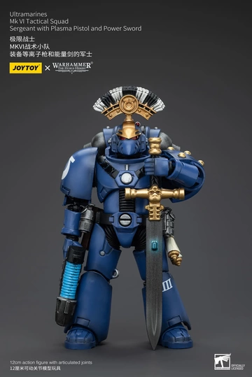 Ultramarines Legion MKVI Tactical Squad Sergeant (Ultramarines Legion MKVI Tactical Squad Sergeant with Plasma Pistol and Power Sword), Warhammer: The Horus Heresy, Unknown, Action/Dolls, 1/18