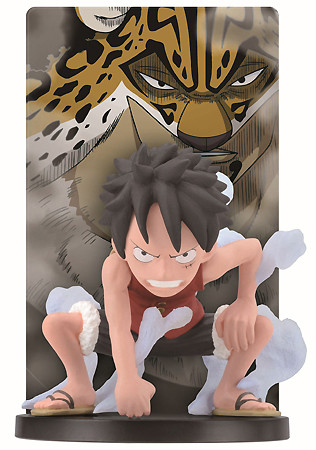Luffy Monkey D., Rob Lucci (Monkey D. Luffy & Rod Lucchi Card Stand Figure), One Piece, Banpresto, Pre-Painted