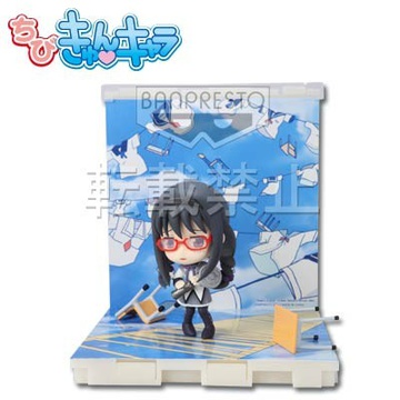 Homura Akemi (Movie Part I and II Launch Debut Akemi Homura Chibi Kyun-Chara with stage set), Mahou Shoujo Madoka Magica The Movie Part II: Eternal, Banpresto, Pre-Painted
